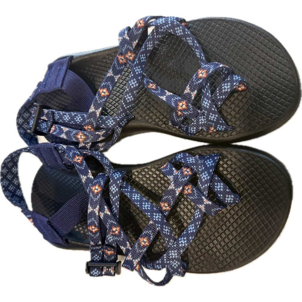 Chaco Womens Z Strap Performance Sandals Blue Orange Hiking Outdoor Size 6